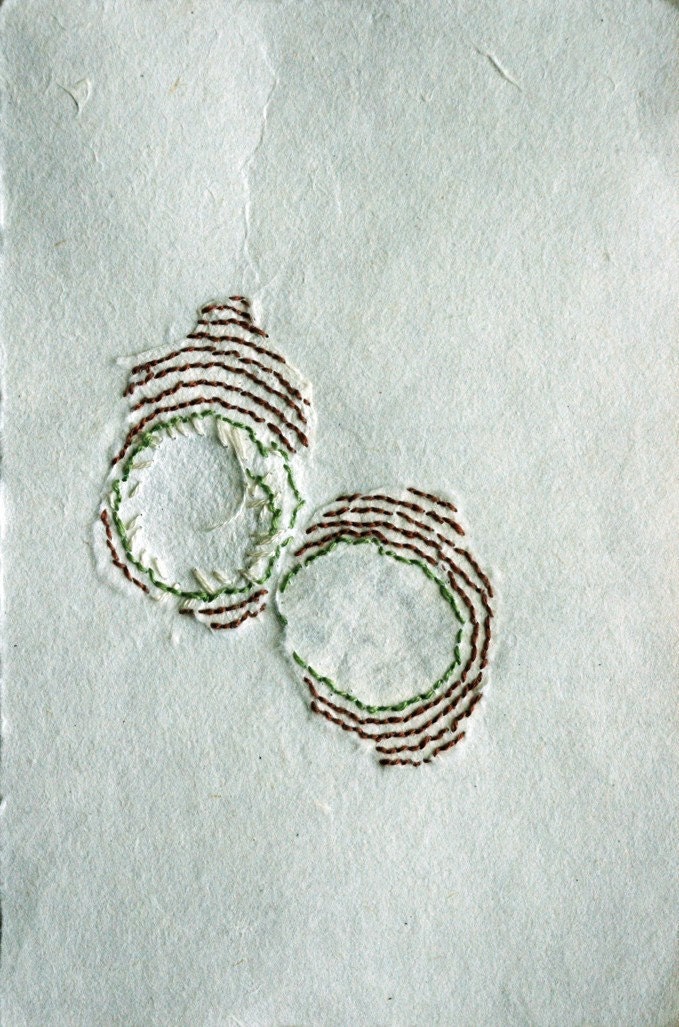 Hand Stitched Patched Paper no.1 / Hand Embroidered Paper