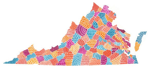 Virginia Map Illustration