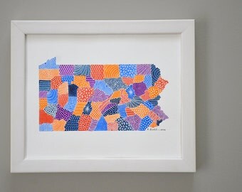 Pennsylvania Map Illustration