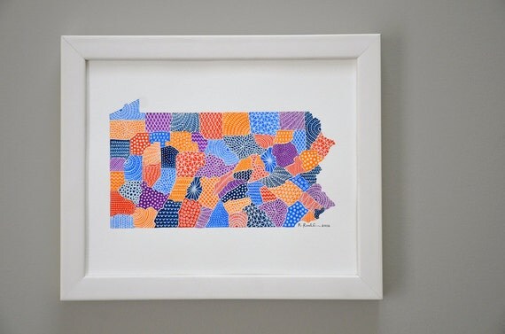 Pennsylvania Map Illustration