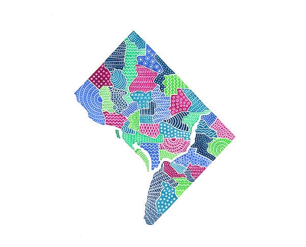 Washington, D.C. Map Illustration