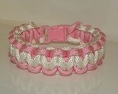 Pink and White (Breast Cancer Awareness) Paracord Bracelet