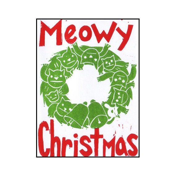 Meowy Christmas 4x5 Card