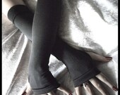Carbon Arm Warmers - Dark Charcoal Grey Cotton - Gothic Belly Dance Tribal Vampire Chic Classic Bohemian Cycling Light Emo Gaia Yoga