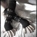 Contorted Angel Arm Warmers - Gothic Unisex Buckled Bondage - Black w/ Silver Metal Buckles - Rivet Head Visual Men Punk Dark Vampire Lolita