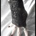 Elspeth Lace Fingerless Glove Mittens - Black Floral Fishnet - Gothic Vampire Lolita Wedding Fetish Belly Dance Goth Bohemian Bridal Alencon