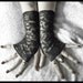 Shadow Wisp Lace Fingerless Gloves - Black Floral - Gothic Vampire Lolita Wedding Fetish Elegant Dark Tribal Bellydance Gypsy Caberet Goth