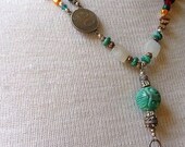 Turquoise and gemstones necklace JAGUAR MOON OOAK