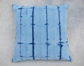 Pillow : Natural Indigo Dyed Soft Sanded Canvas with Pin Stripe Pattern