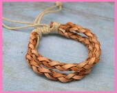 Light Leather Mens Bracelet Surfer Style Adjustable