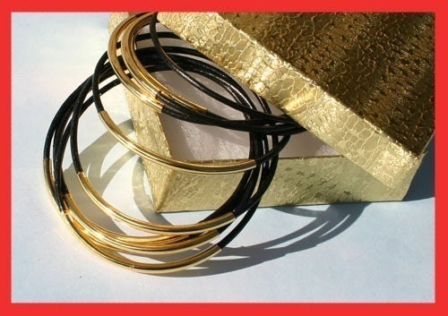 FREE SHIPPING 10 Leather Bangles Bracelets Black Leather