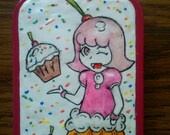 cupcake girl - A Metal Tin
