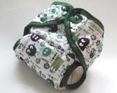 Limited Edition Green Ooga One Size Pocket Diaper with Organic Bamboo Velour Inner