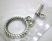 DESTASH - Metal Toggle Clasp, Silver Rope 18 mm