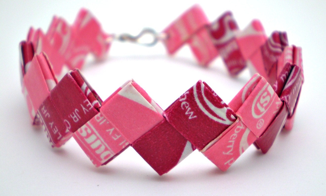 Starburst Recycled Candy Wrapper Bracelet - Great Stocking Stuffer