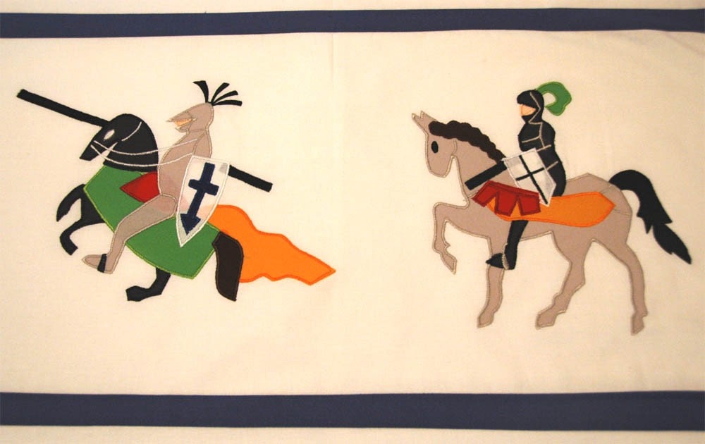 Applique bedding set for kids - Knight - twin-duvet cover w/ pillow case
