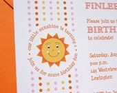 Sunshine Birthday Invitations, Cupcake Toppers, Banner, Favor Tags, Notes - Printed or Digital