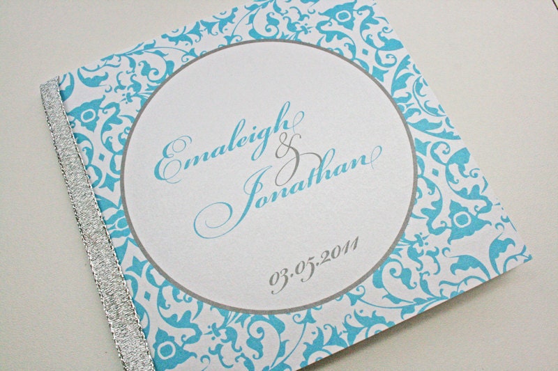 Damask Shimmer Wedding Program Sample