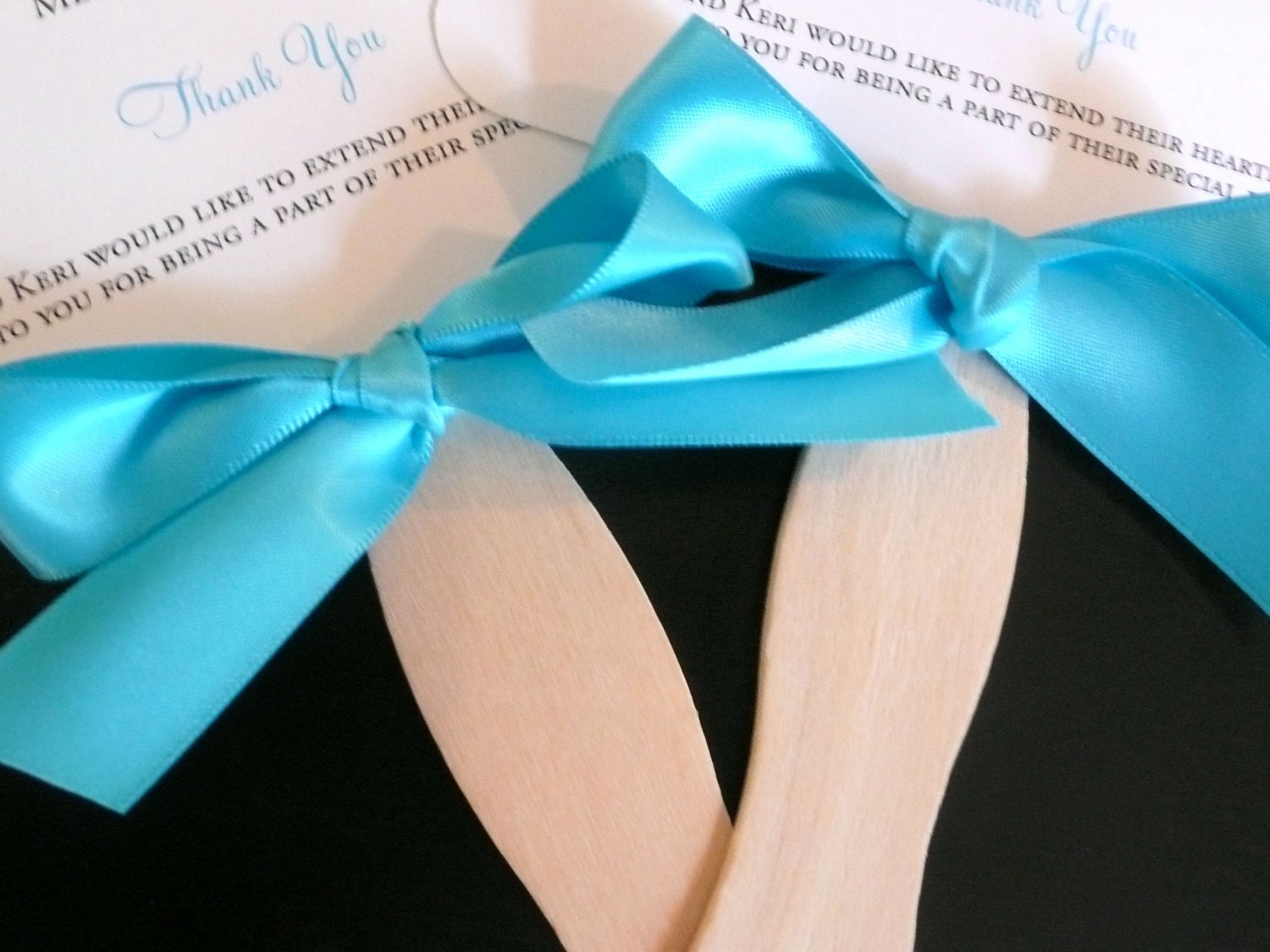 Wedding Program Fan - The Allison Sample with Wavy Handle
