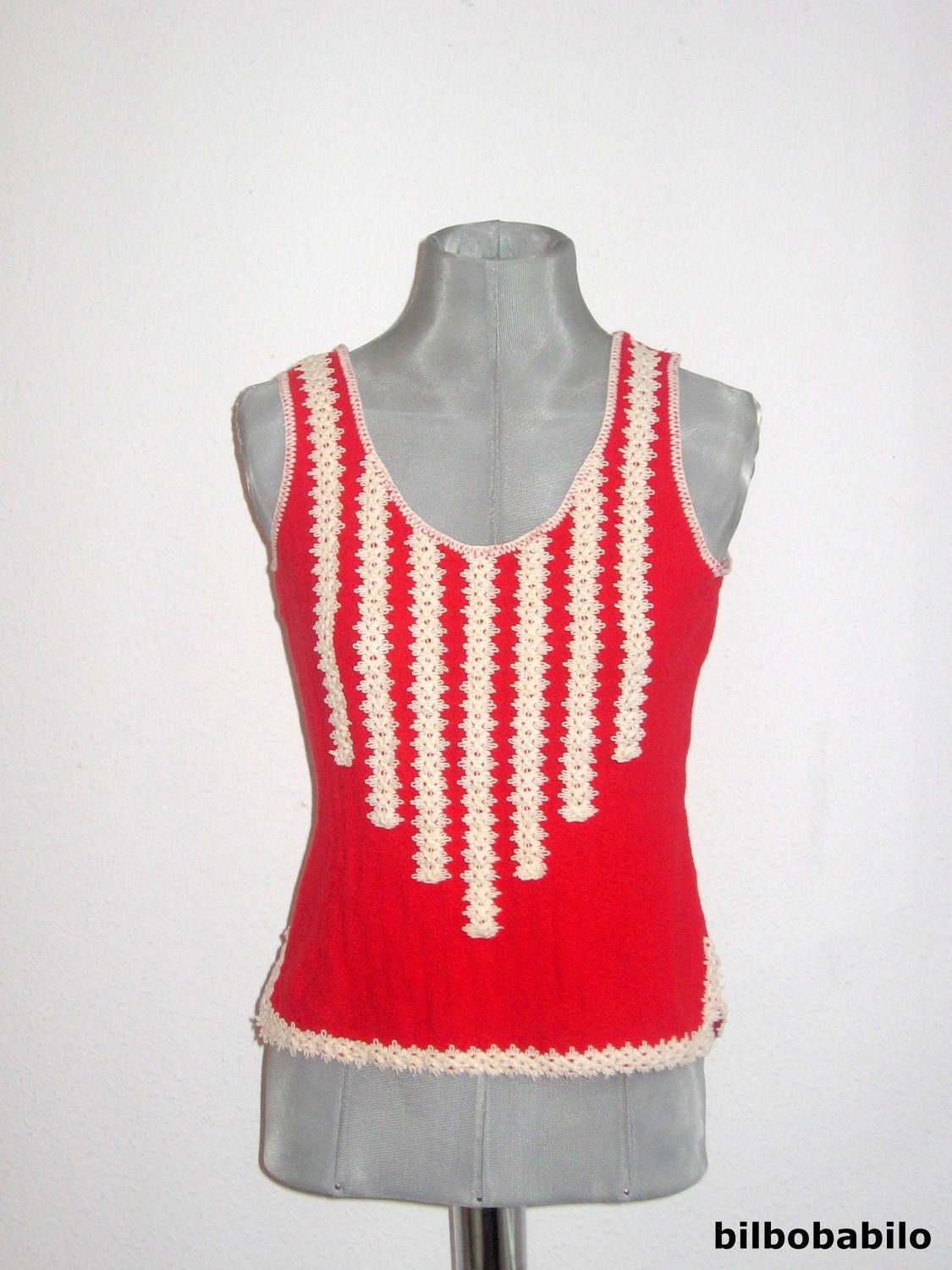 vintage  70s crochet top