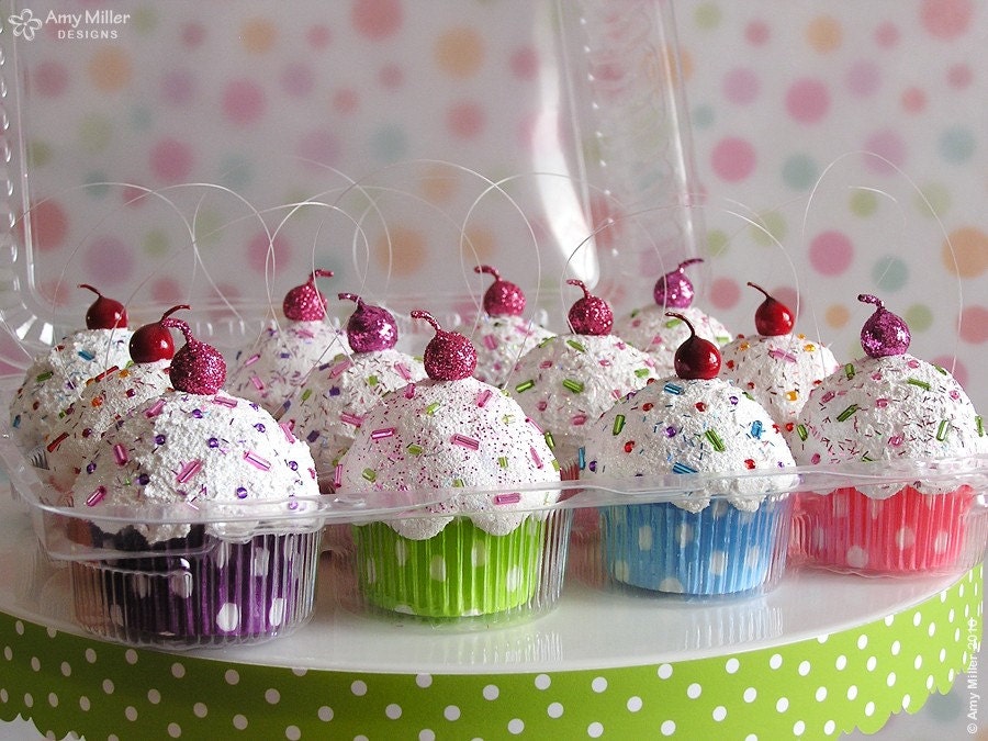 Mini Cupcake Ornaments 12 pack