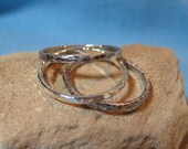 Thin Stacking Ring Set Pinkie 3 Three Ring Stack Silver Recycled 999 Pure Fine Hammered Polished or Matte JJDLJewelryArt