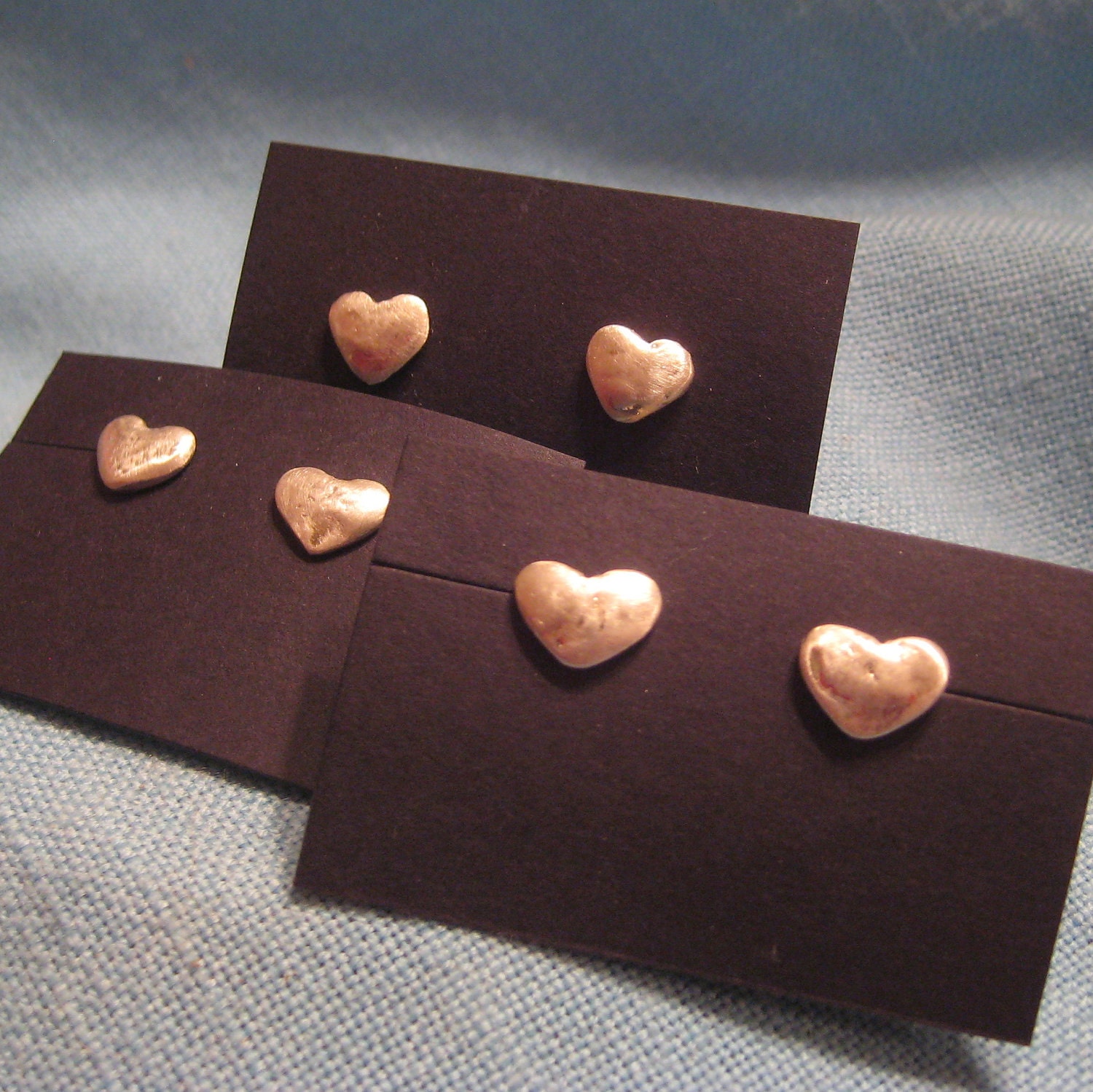 Tiny Heart Earring Silver Rustic Organic Freeform Stud Post  JJDLJewelryArt