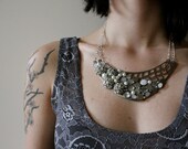 Poseidon's Gift - Button and Pearl Statement Necklace