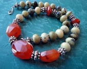 Yellow Turquoise and Carnelian Necklace