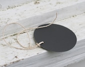Set of 36 Chalkboard Finish Gift Tags - circle