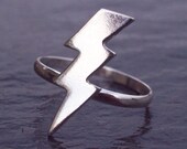 Lightning Bolt Ring, Sterling Silver, Silver Lightning Ring, Lightning Strike jewelry