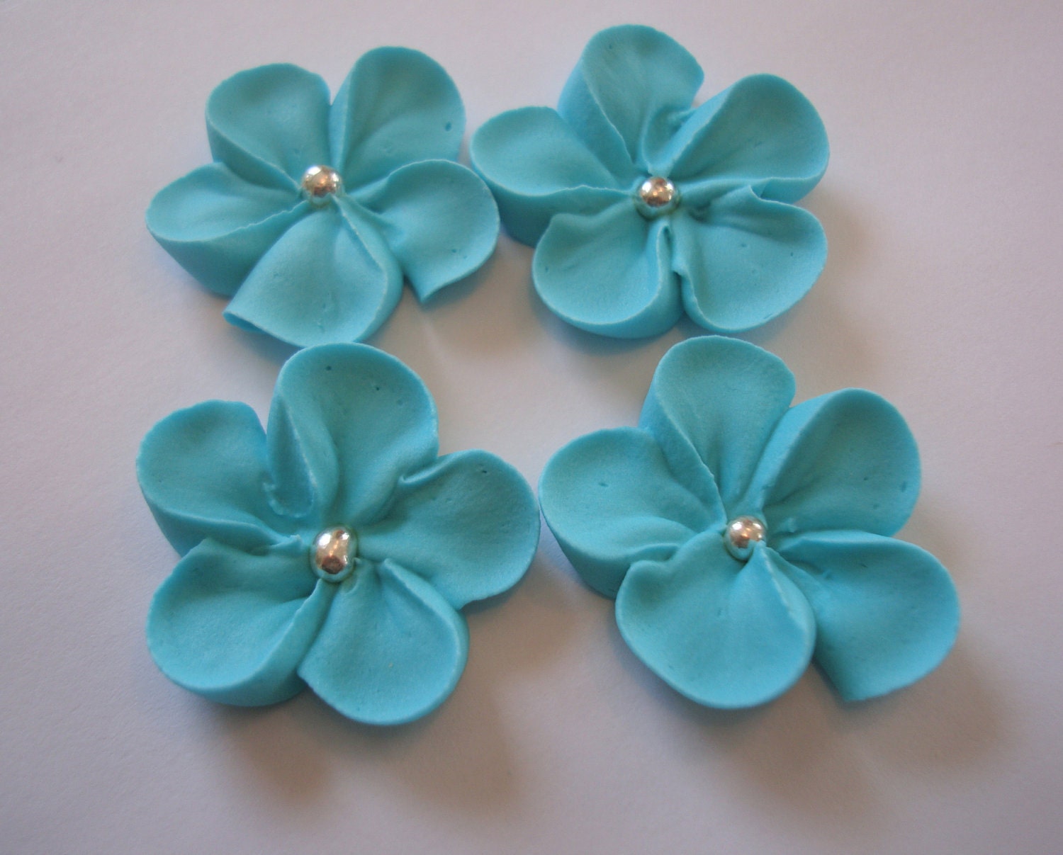 Lot of 100 royal icing Sugar Flowers tiffany blue Il_570xn
