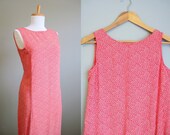 Floral Maxi Dress Vintage Grunge Red Sundress Small Medium