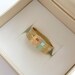 Gold wedding ring mens wedding band and womens ring hammered sandblast finish and off centered cubes