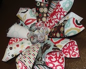SALE Handmade Paper Wreath "aqua, brown, white, black and red"