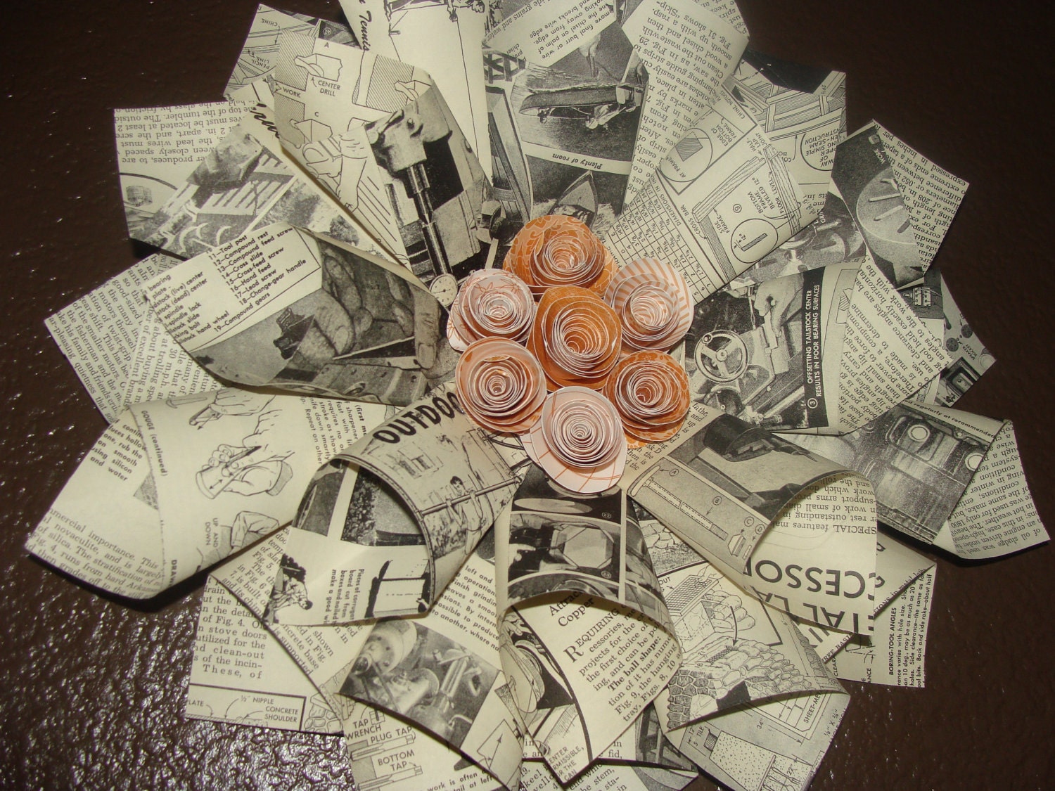 Handmade Paper Wreath "Vintage Orange"