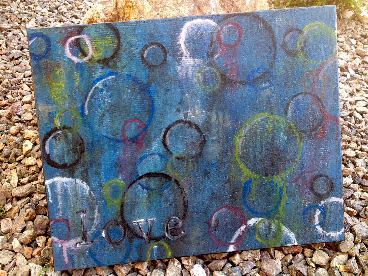 SALE Original Abstract Painting 16x20 "Circle of Love"