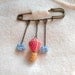 Crochet Brooch - Hot Air Balloon and Clouds Safety Pin Brooch - Hot Air Balloon Brooch