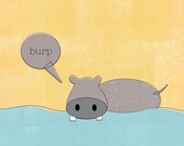 5x7 Hippo Nursery Print // Nursery Decor