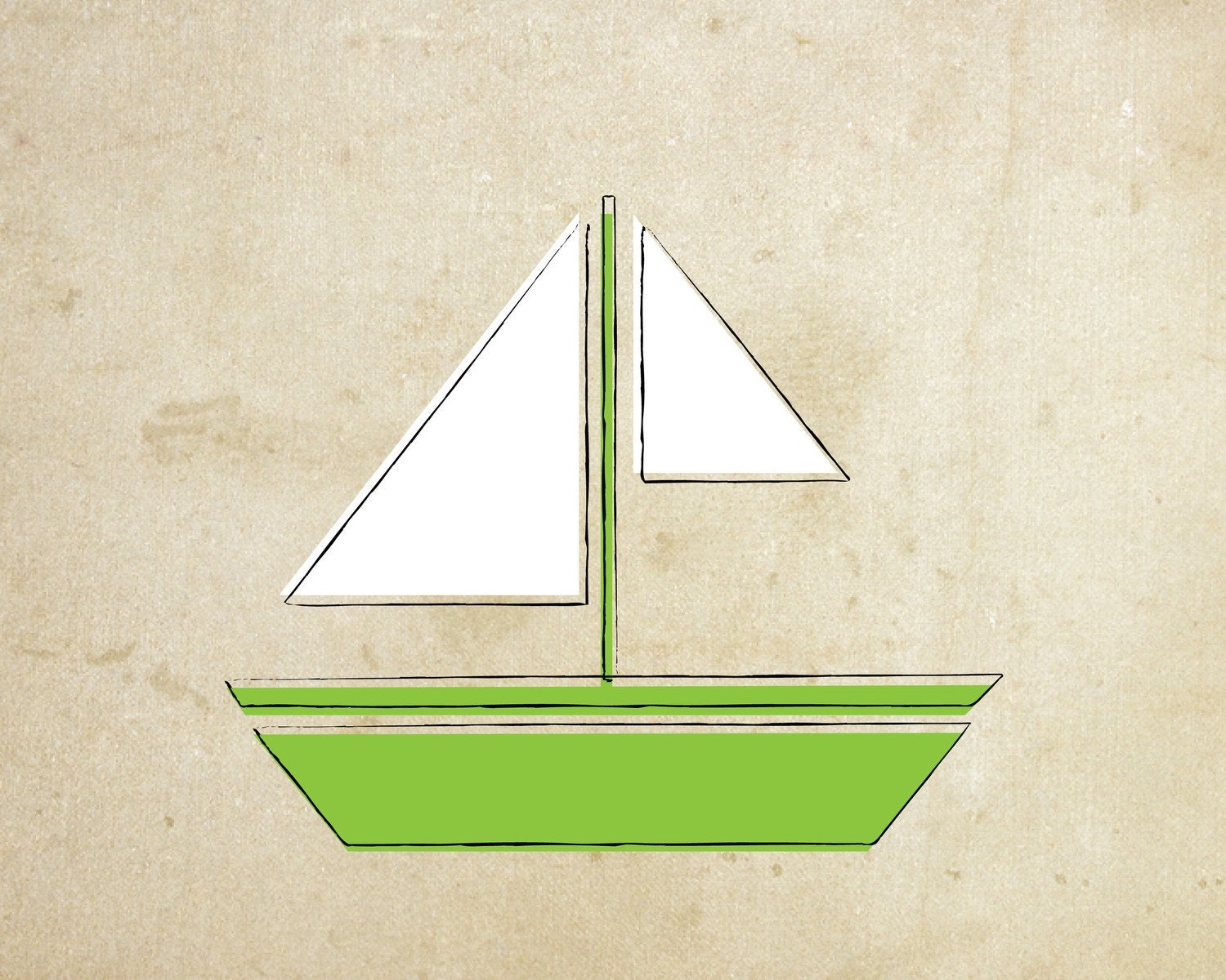 5x7 Sailboat Nursery Print // Pick Your Color