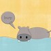 5x7 Hippo Nursery Print // Nursery Decor