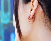 Small Spirals - Tan Wooden Earrings -  FAKE GAUGES