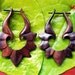 Tulip Hoops - Wooden Earrings Post Design - BROWN