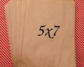 50 MEDIUM 5 x 7 inch Kraft brown PRINTABLE merchandise paper bags - for Packaging, Party Favors, Treats, Retail items