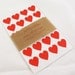 FREE SHIPPING - 108 Red Hearts Mini 3/4 inch Sticker Labels