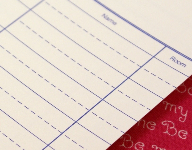 SAMPLE SALE - 50 Crisp White WiDE RULED Old Fashioned Card Stock Library Cards with 3 columns for DaTE, NaME & RoOM