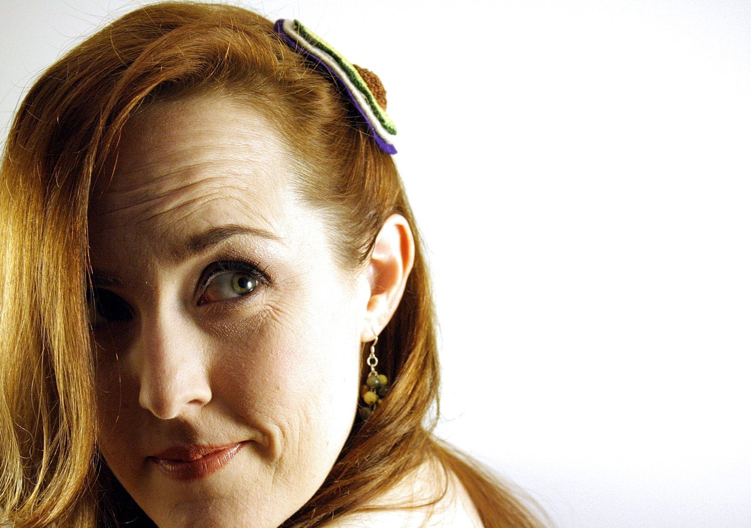 Avocado Barrette. Spring Fashion Punch Needle Fascinator or Hair Pin. Green, Purple, Yellow, Brown. Quirky Fun Foodie Gift For Her