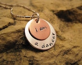 i am a dancer- silver and copper charm