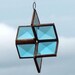 Turquoise and Copper 3D Stained Glass Star Suncatcher Ornament