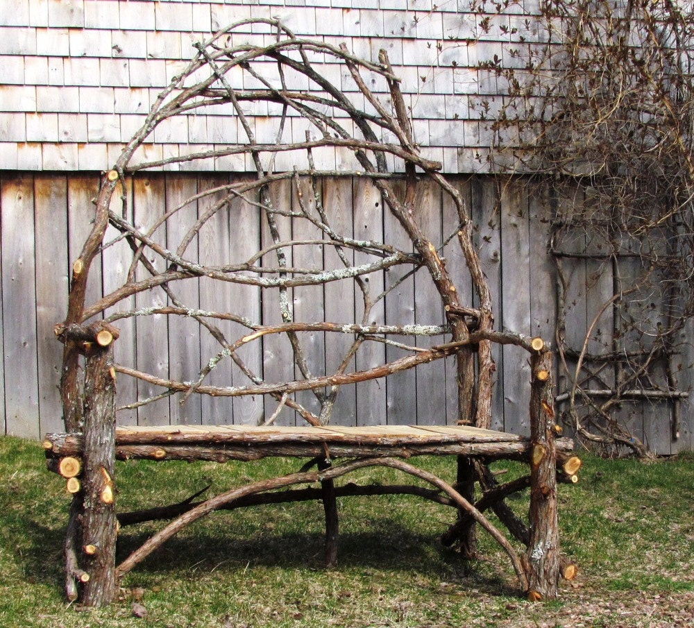 Garden Settee Cedar Wood Rustic Outdoor Bench